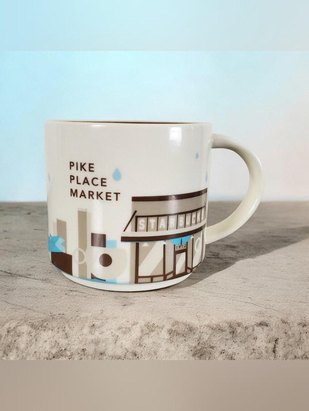 Original Starbucks Pike Place Market You Are Here Ceramic Mug 14 Oz. 2015